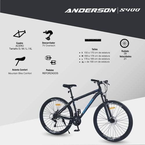 Bicicleta Mtb Anderson Rodado 29 - 21 Velocidades - Image 2