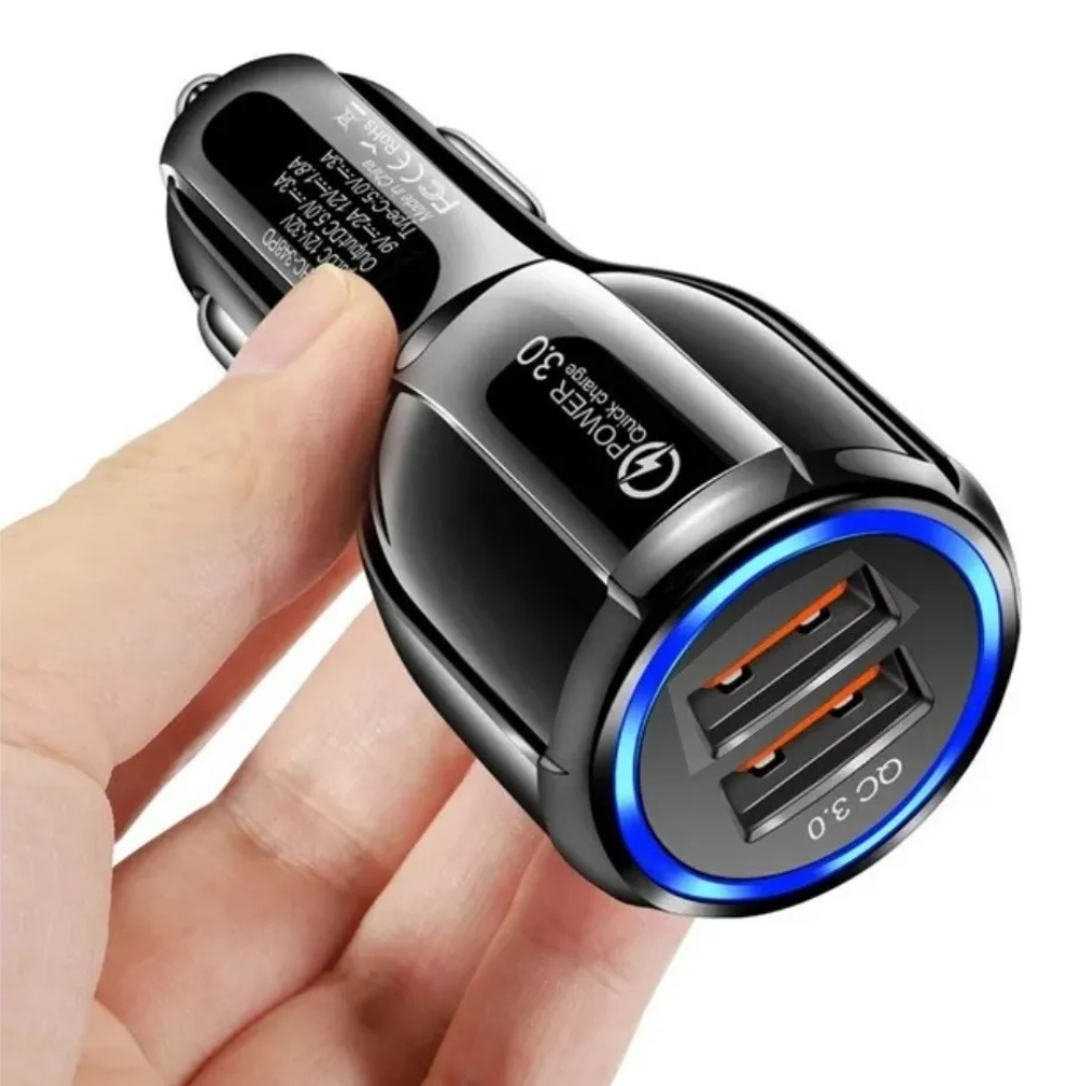 Cargador De Auto Usb A Tipo C Negro - Imagen 3