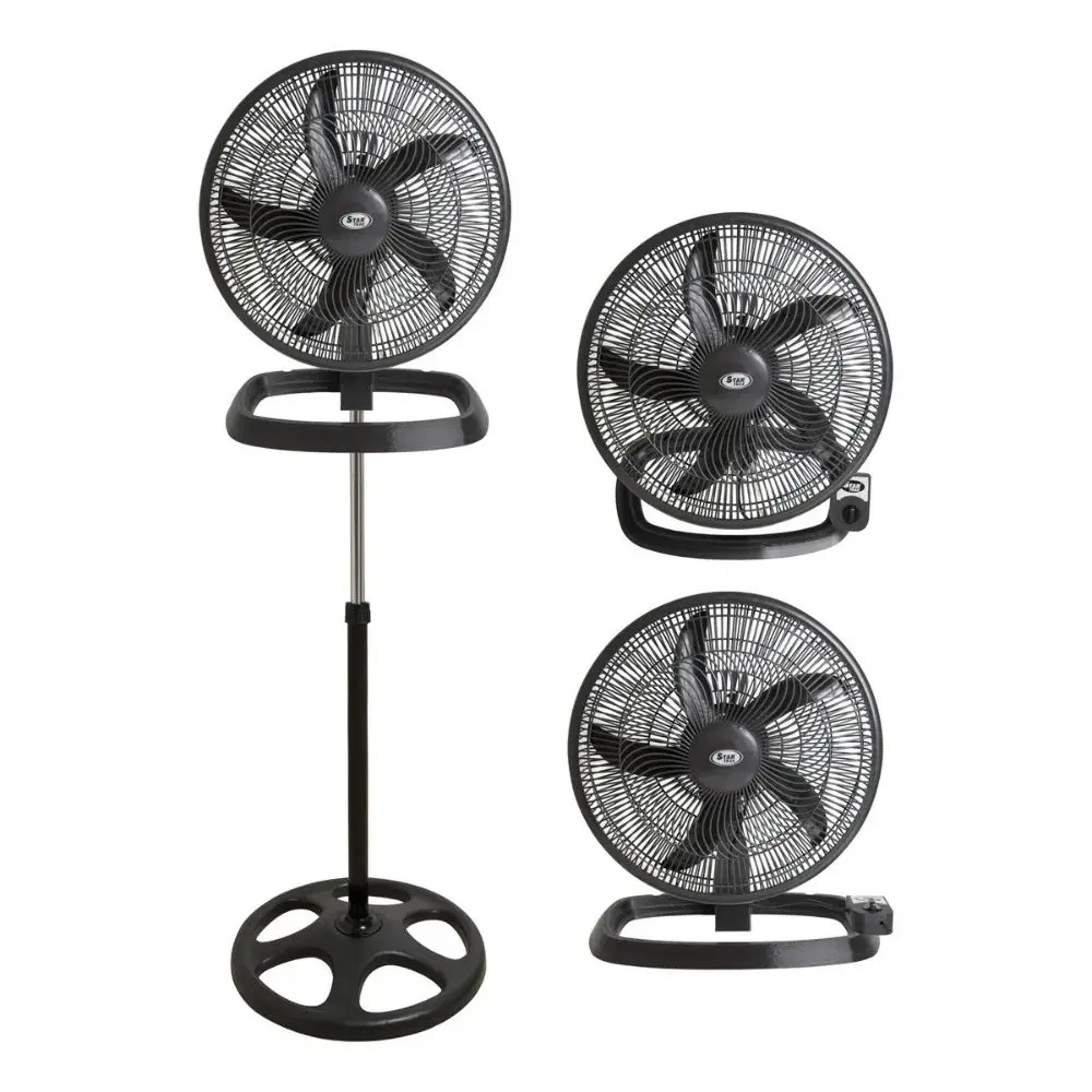 Ventilador Star Trak 18" 3 en 1 – Motor 90 W, Pie/Pared/Turbo